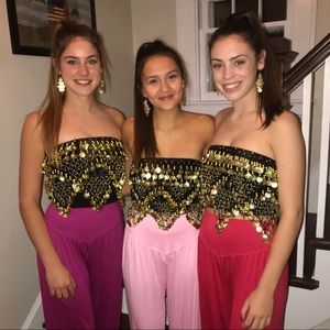 Black with Gold Coin Genie Top